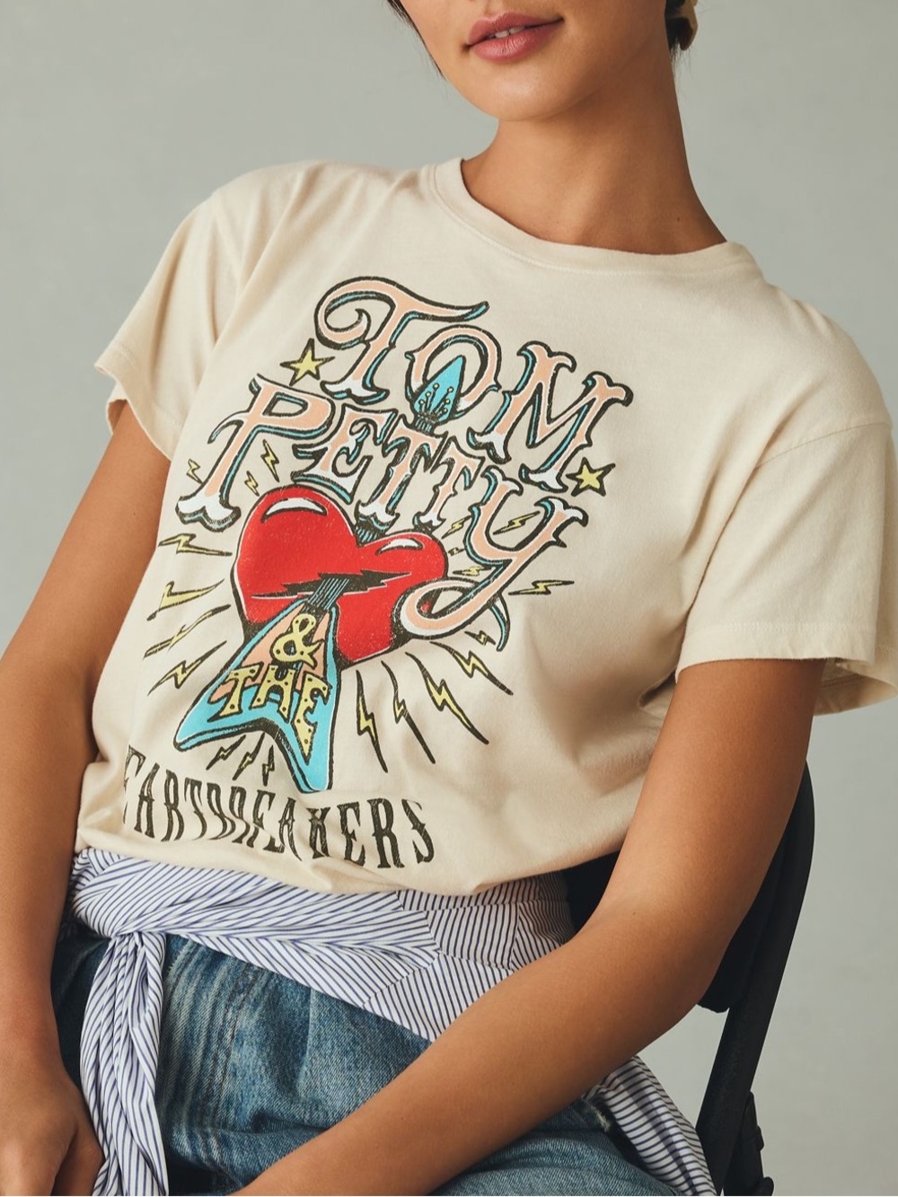 Letluv for Anthropologie Tom Petty & The Heartbreakers Graphic Tee Size Small
